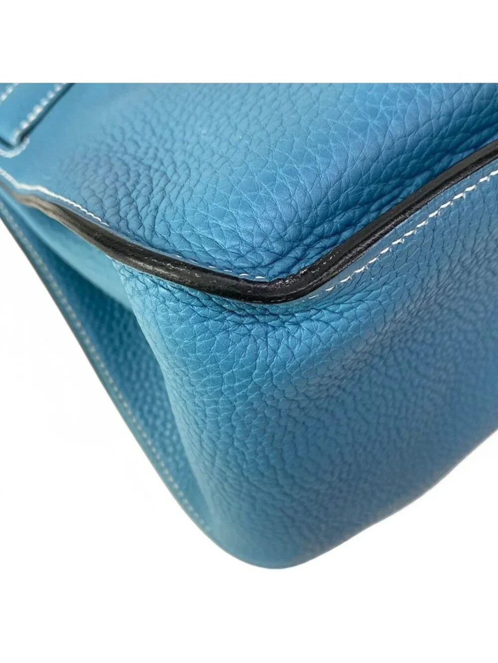 Hermes Shoulder Bag Gipsiere 34 Blue Jean Silver